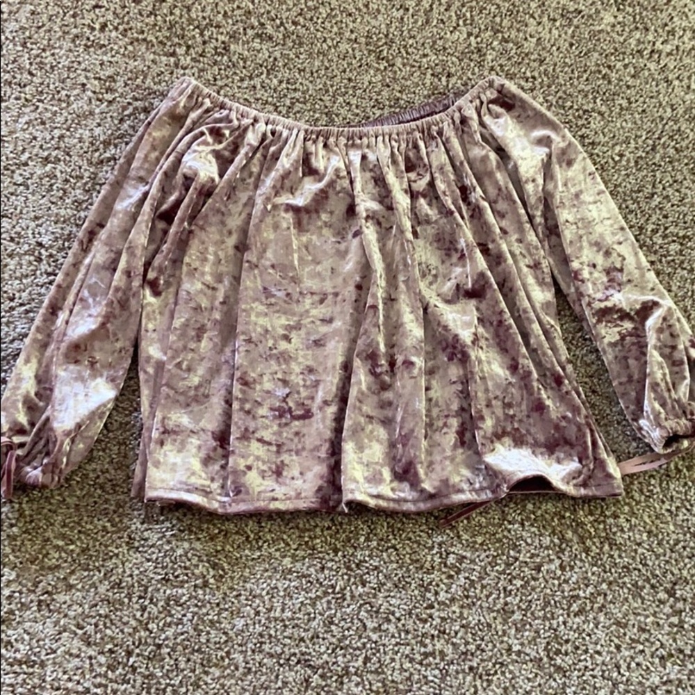 Off the shoulder velvet top